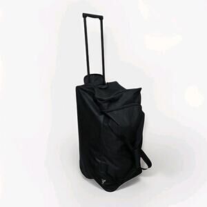 Rolling Duffle Bag Black Wheeled Travel Luggage Carry On Pull Handle Duffel